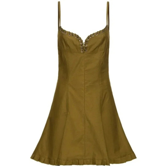 Ludovic de Saint Sernin Easy Cleavage Dress in Olive Green Medium New Womens - Picture 9 of 16